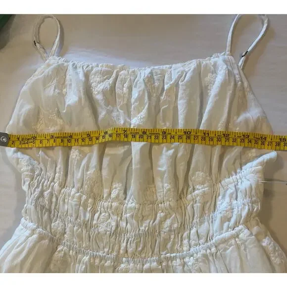NWT: TROVATA Birds of Paradis Mirabella Embroidered White Cotton Maxi Dress - Picture 9 of 11
